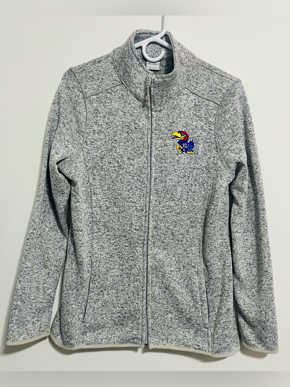 Kansas Jayhawks Gray Full-Zip Fleece Jacket